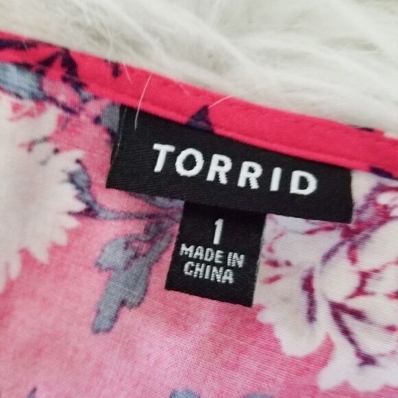 Torrid summer dress floral elastic waist - Picture 4 of 8